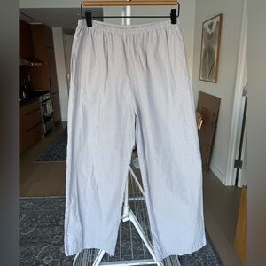 Deiji Studios Ease Trouser - Blue & White Striped, Size Medium